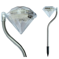 LED solární zahradní lampa DIAMENT Chrome RGB s pohonem
