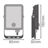 Reflektor LED 10W 3000K 750lm IP65 černý s LEDVANCE ESSENTIAL SENSOR Motion Sensor