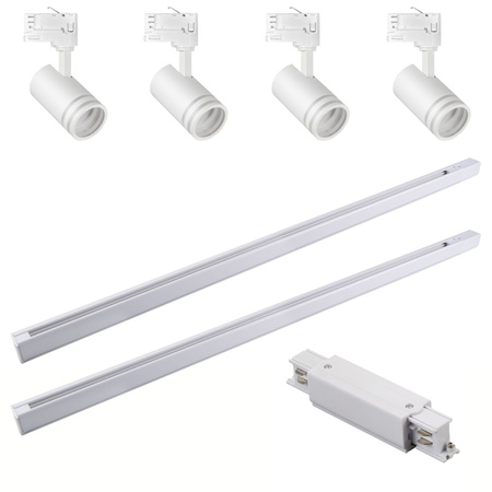 Sada přípojnic 3-fázová lišta + 4x reflektor GU10 bílý MILANO Sanico Goldlux