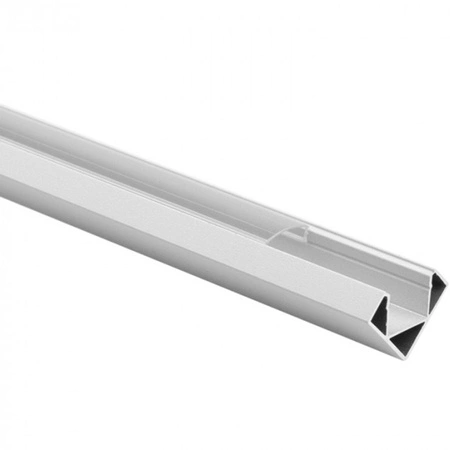Hliníkový rohový LED profil pro povrchovou montáž Bílý 2m s průhledným difuzorem pro LED pásky + koncovky Ecolight série R
