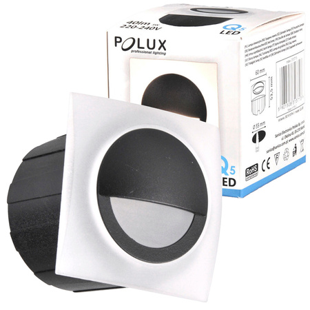 LED zahradní svítidlo pro zapuštěnou montáž na schodiště 3W 40lm IP44 4000K černá Q5 GOLDLUX (Polux)