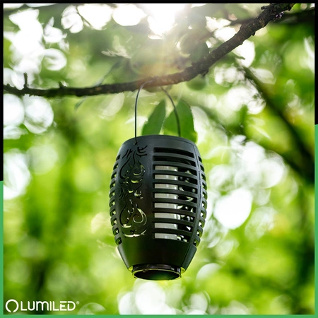 Solární LED venkovní lampa, Visící Lucerna Efekt Plamene IP44 1800K IGNIS LUMILED