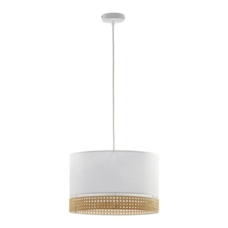 PAGLIA WHITE Závěsné stropní svítidlo Ratanové stínidlo Bílý boho styl E27 6533 TK Lighting