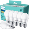 6x LED žárovka E27 A60 8W = 60W 806lm 2700K Warm 180° Essential Philips