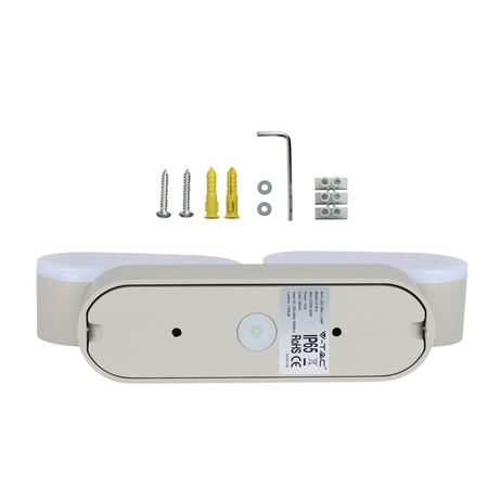 LED nástěnné svítidlo 12W 3000K IP65 Otočné o 350° Double Grey VT-814 V-TAC