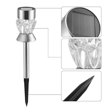 LED solární zahradní svítidlo. vestavěné CRYSTAL RGB