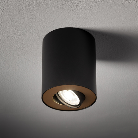 Stropní svítidlo SET 8901 Nowodvorski černá a zlatá GU10 bodová trubice přisazená k povrchu moderní