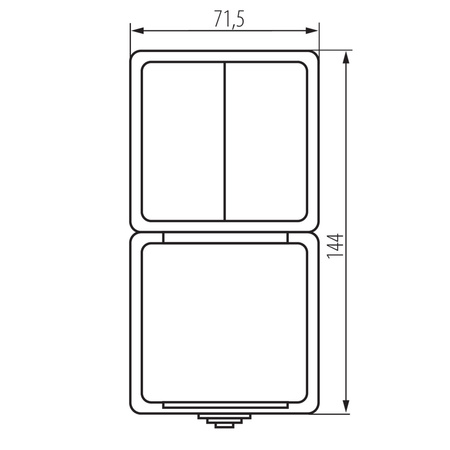 Lustrová spínací zásuvka ochrana 10A uzemnění IP54 obdélníková šedá TEKNO Kanlux