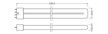 LED zářivka 2G11 24W = 55W 3300lm 4000K neutrální bílá stmívatelná 140° Dulux Ledvance