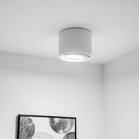 Povrchové Halogenové svítidlo GU10, AR111 SPOT TUBA 100mm Nastavitelná Kulatá Bílá TELES LUMILED