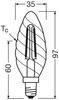 LED žárovka BW35 Candle E14 2,8W = 25W 250lm 2700K Warm 300° Dimmable Retrofit Filament CLASSIC Osram