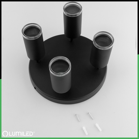 Stropní bodové svítidlo GU10 IP44 ADERO Black Lumiled LED Spot Reflector