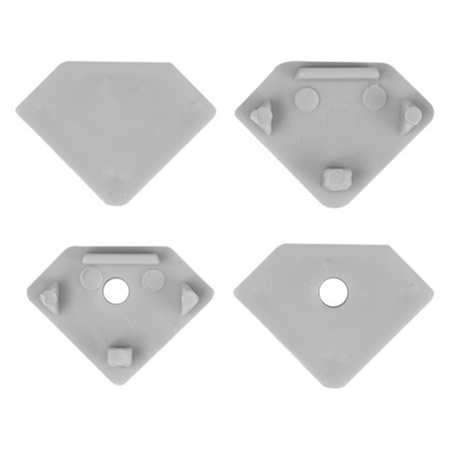 LED rohový hliníkový profil eloxovaný 2m s matným difuzorem pro LED pásky + koncovky Ecolight série R