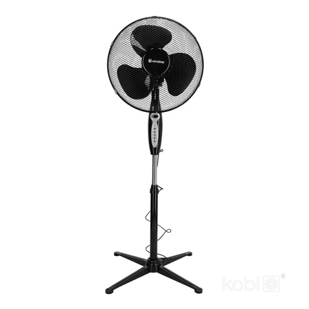 Podlahový ventilátor Stojící větrný mlýn 45W 43cm černý + dálkové ovládání