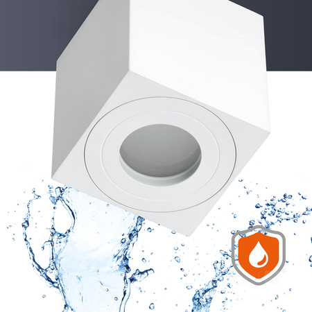 Halogenové svítidlo pro povrchovou montáž Vodotěsný hliník GU10 IP44 Bílý Aquarius Kobi