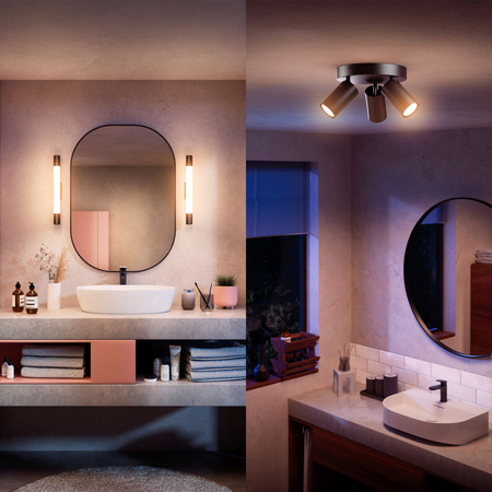 LED Světlo nad Zrcadlo 10W 1500lm 2700K 60cm IP44 Černá Rover Philips