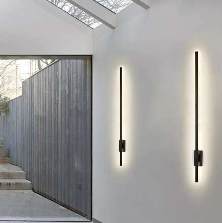 LED nástěnné svítidlo LUNA BLACK Metal 90cm moderní styl IP54