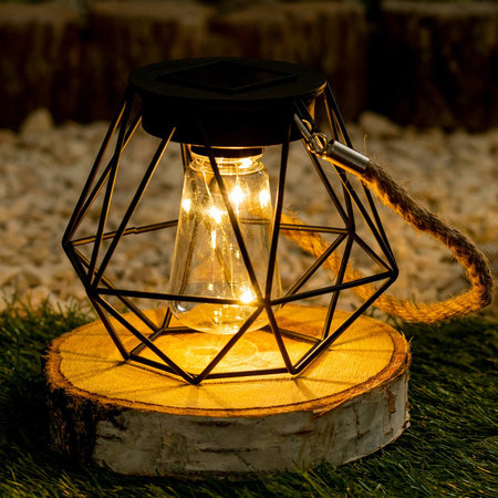 LED solární závěsné svítidlo Venkovní zahradní lucerna 3000K IP44 soumrakový senzor