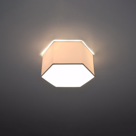 SUNDE 2xE27 LED stropní plafón 15cm šestihranné svítidlo Bílá SOLLUX