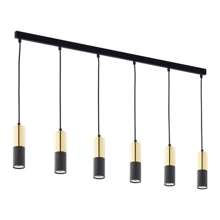 ELIT BLACK Stropní závěsné svítidlo černé a zlaté moderní 6xGU10 4368 TK Lighting