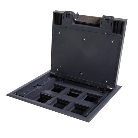 Podlahová krabice pro elektrickou zásuvku čtvercová černá OFFICE+ Kanlux