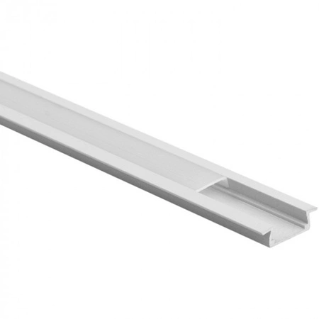Zapuštěný hliníkový LED profil pod omítku bílý 2m se stínítkem z mléčného skla pro LED pásky + krytky Ecolight řady P