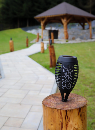 Solární zahradní lampa LARGE TORCH LED efekt plamene 1700K