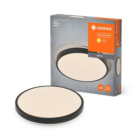 Stropní svítidlo LED Plafond s povrchovou montáží 24W 1450lm 3000K Warm Black 39cm Orbis Ledvance