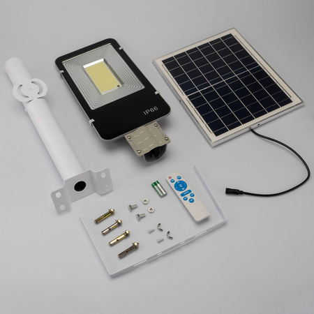 LED solární pouliční lampa 600W 6500K Lucerna s držákem a dálkovým ovládáním