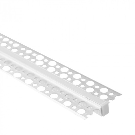 Hliníkový LED profil pro sádrokarton REGIPS eloxovaný pod omítku 2m s matným difuzorem pro LED pásky + krytky Ecolight řady GPW