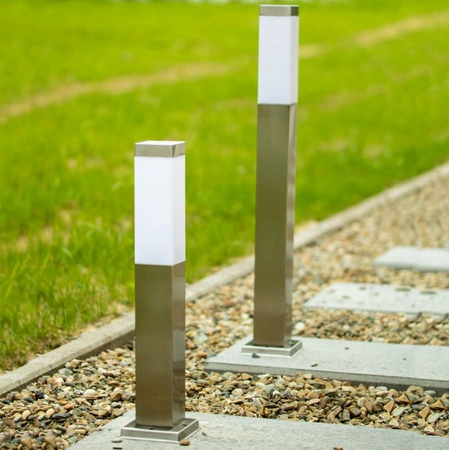 Zahradní svítidlo čtvercový sloup 1x E27 45cm stříbrná IP44