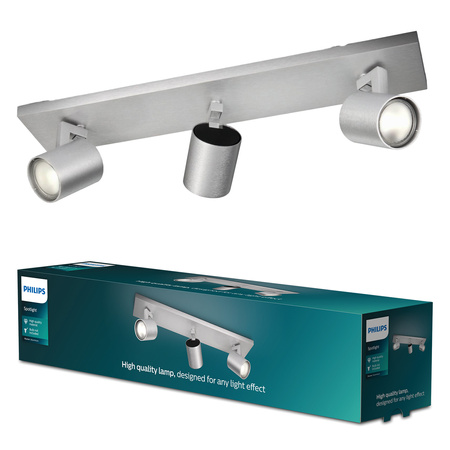 LED RUNNER stropní svítidlo 3x GU10 Reflektor pohyblivé svítidlo Hliník PHILIPS