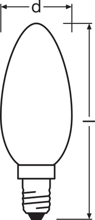 LED žárovka B35 Candle E14 2,5W = 40W 470lm 2700K Warm 300° 188lm/W CLASSIC ENERGETICKÁ ÚSPORNOST Osram