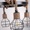 ROPE ALEGRA Stropní závěsné svítidlo 4x E27 Lustr Loft Steel + kabel Black GOLDLUX (Polux)