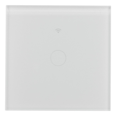 Jediný bílý Wi-Fi LED TOUCH skleněný vypínač