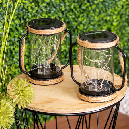 LED solární lampa Venkovní zahradní závěsná stojací lucerna 3000K IP44 soumrakový senzor