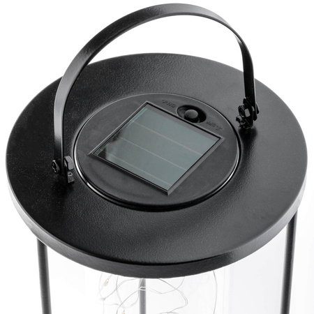 LED solární lampa Venkovní zahradní stojací závěsná lucerna 3000K IP44 46cm soumrakový senzor