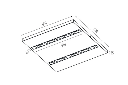LED panelové stropní svítidlo 23W 60x60cm 3250lm 4000K Neutrální 60° Povrchová montáž Bílá Kanlux