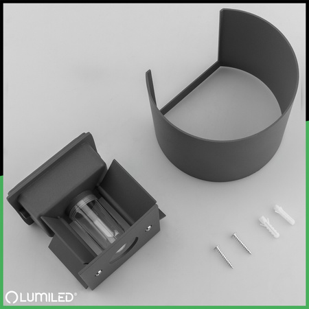 Zahradní nástěnné svítidlo LED G9 nastavitelné kulaté horní spodní grafitové PYXIS LUMILED