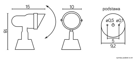 Venkovní stojací zahradní lampa REFLEKTOR Prit TO 3446 GU10 18cm Su-Ma