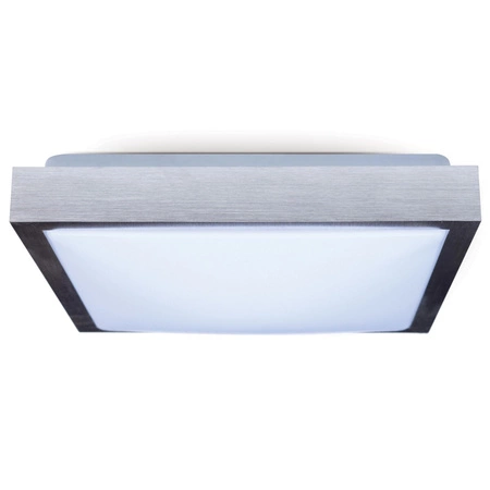 Plafond LED stropní svítidlo 41cm 2x E27 Chrome Square + 2x LED žárovka 10W 3000K Lumiled