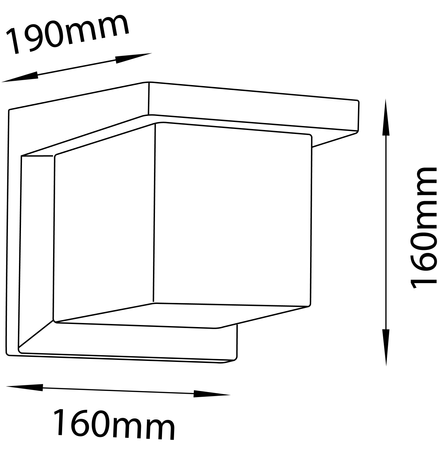 Zahradní nástěnná lampa E27, čtvercový LEVIS LUMILED