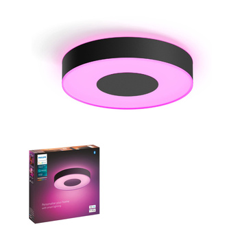 Plafond LED Xamento Povrchové stropní svítidlo do koupelny černé 33,5W 38cm IP44 CCT RGB PHILIPS HUE Bluetooth