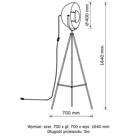 Stojící stojací lampa Sanico Goldlux E27 Black Gold Matilda