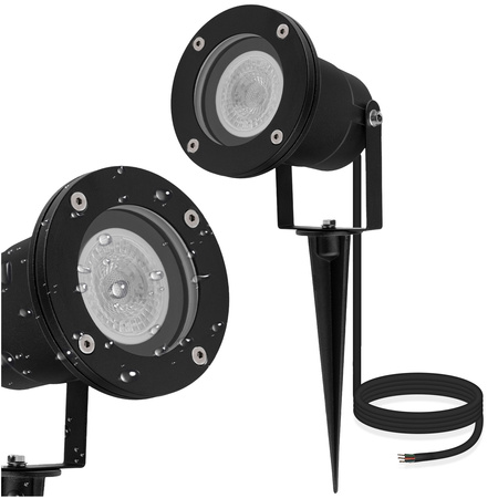 LED zahradní lampa GU10 IP65 TIGHT Black - 1m kabel
