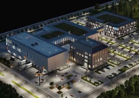 LED pouliční osvětlení průmyslové silnice svítidlo 58W 8250lm 3000K IP66 bílé pouliční osvětlení Flex Ledvance