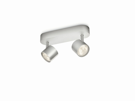 Stropní svítidlo LED STAR 2x 4,5W 2700K Stmívatelné reflektorové pohyblivé svítidlo Hliník PHILIPS
