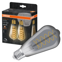 2x LED dekorativní ST64 Edison E27 7,8W = 30W 360lm 1800K teplé 320° kouřové vlákno stmívatelné Vintage 1906 Osram