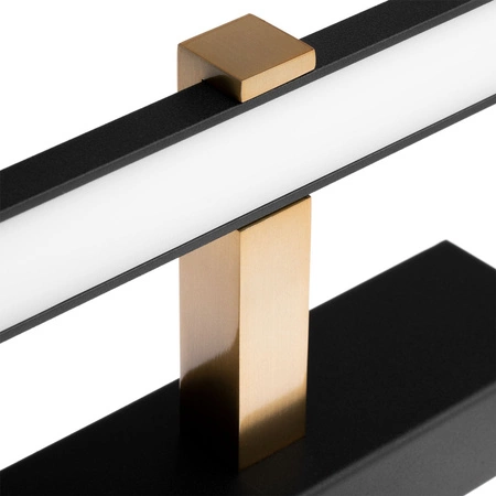 VENUS Zrcadlová lampa LED koupelnová nástěnná lampa 24W 1680lm černá a zlatá 120cm