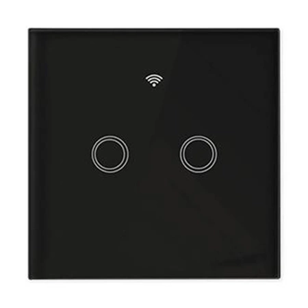 Skleněný vypínač Wi-Fi LED TOUCH. černý. dvojitý